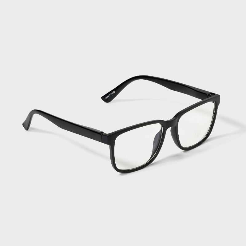 slide 2 of 2, Men's Matte Plastic Rectangle Blue Light Filtering Glasses - Original Use™ Black, 1 ct