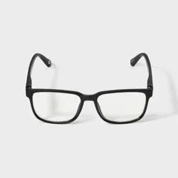 Men's Matte Plastic Rectangle Blue Light Filtering Glasses - Original Use™ Black