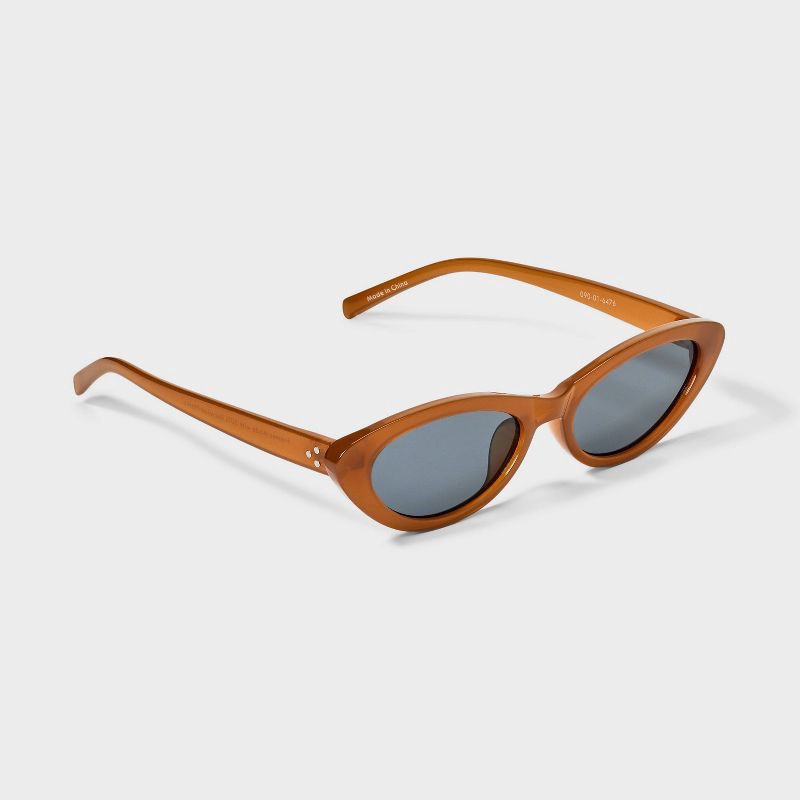 slide 2 of 2, Plastic Slim Cateye Sunglasses- Wild Fable™ Brown, 1 ct