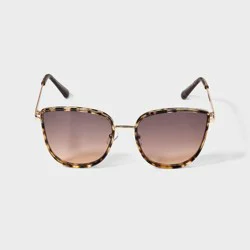 Plastic Metal Combo Cateye Sunglasses- Universal Thread™ Tort