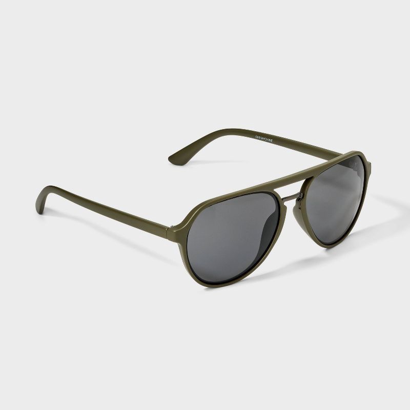 slide 2 of 2, Men's Shiny Plastic/Metal Aviator Sunglasses - Original Use™ Green, 1 ct
