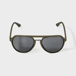 Men's Shiny Plastic/Metal Aviator Sunglasses - Original Use™ Green