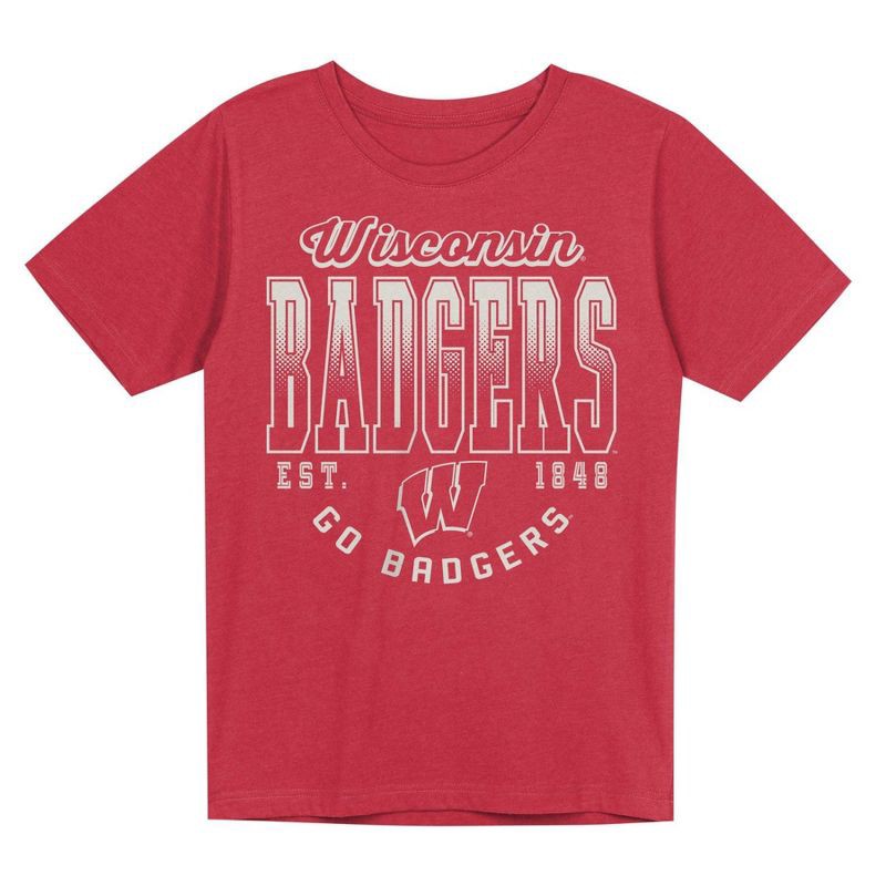 slide 2 of 3, NCAA Wisconsin Badgers Boys' Washed T-Shirt - XS, 1 ct