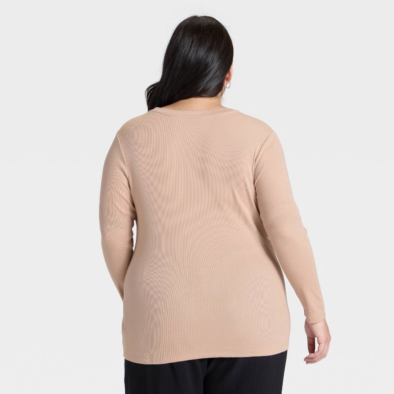 slide 2 of 3, Women's Slim Fit Long Sleeve Top - A New Day™ Pink XXL, 1 ct