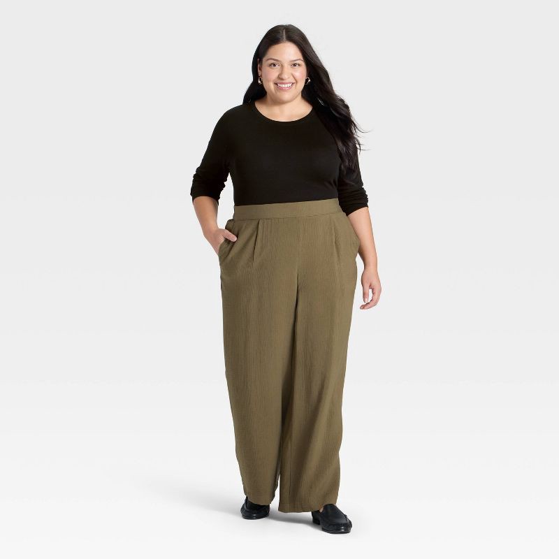 slide 3 of 3, Women's Slim Fit Long Sleeve Top - A New Day™ Black XXL, 1 ct