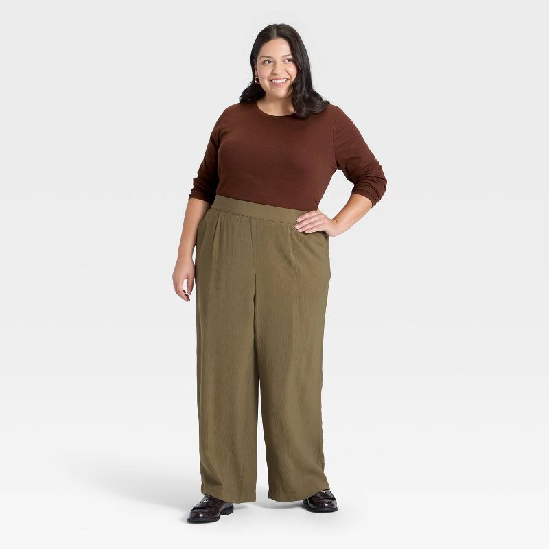 slide 3 of 3, Women's Slim Fit Long Sleeve Top - A New Day™ Dark Brown XXL, 1 ct