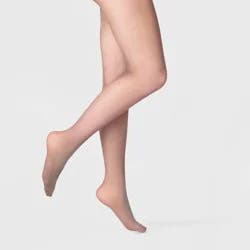 Women's 30D Semi Opaque Control Top Tights - A New Day™ Soft Brown M/L