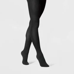 Women's Flat Knit Sweater Tights - A New Day™ Black M/L