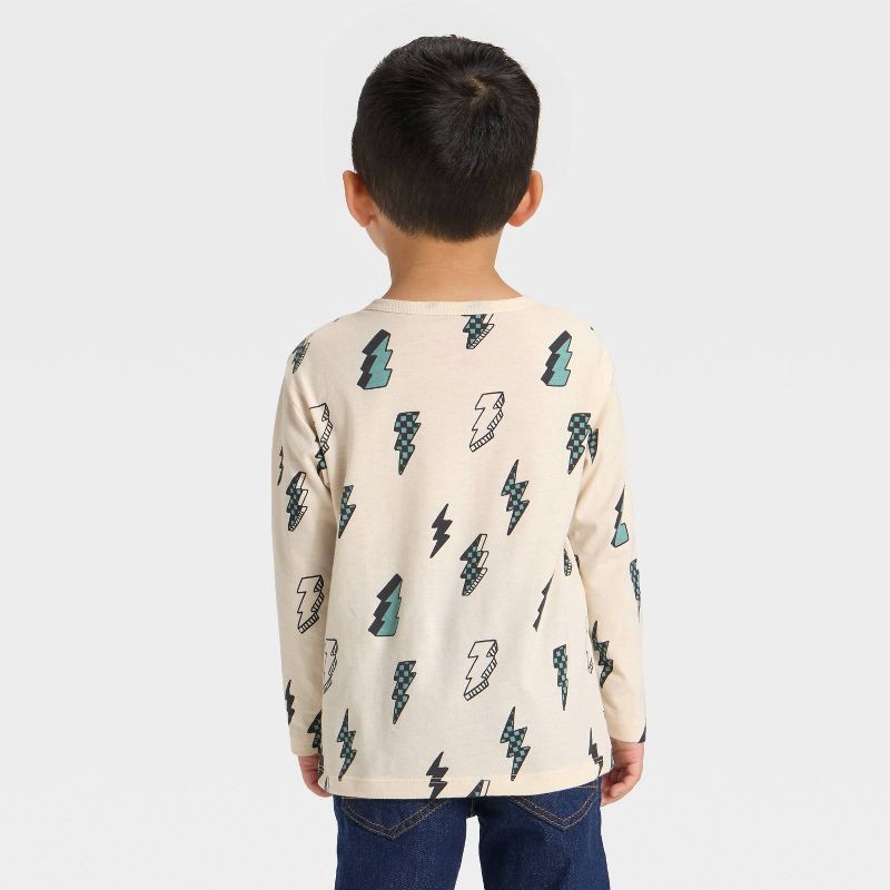 slide 2 of 3, Toddler Boys' Long Sleeve Relaxed T-Shirt - Cat & Jack™ Beige 4T, 1 ct