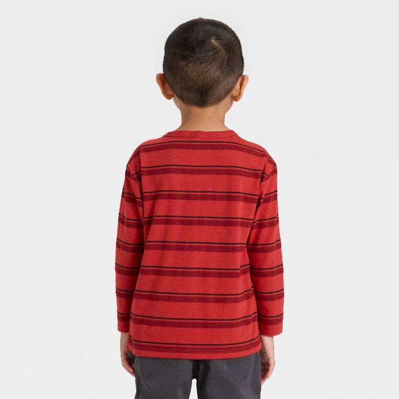 slide 2 of 3, Toddler Boys' Long Sleeve Relaxed T-Shirt - Cat & Jack™ Dark Red 3T, 1 ct