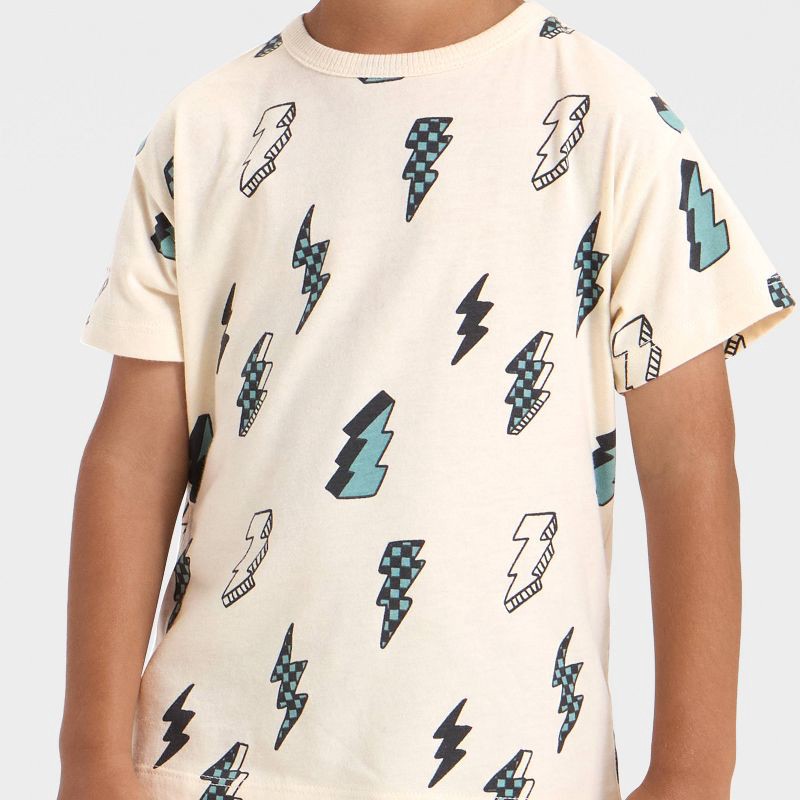 slide 2 of 3, Toddler Boys' Short Sleeve Relaxed T-Shirt - Cat & Jack™ Cream 4T, 1 ct