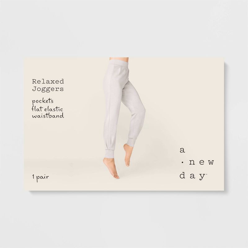 slide 2 of 3, Women's Neoprene High Waist Joggers with flat elastic waistband and pockets - A New Day™ Heather Gray L, 1 ct