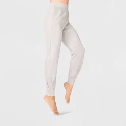 Women's Neoprene High Waist Joggers with flat elastic waistband and pockets - A New Day™ Heather Gray L