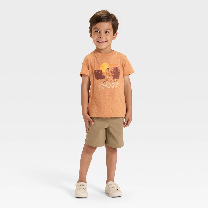slide 2 of 4, Toddler Boys' Short Sleeve Howdy Graphic T-Shirt - Cat & Jack™ Brown 18M, 1 ct