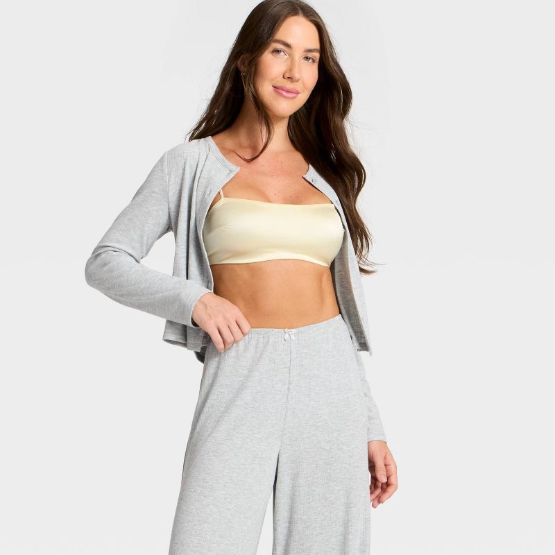 slide 3 of 3, Women's Satin Unlined Scoop Bralette - Auden™ White S, 1 ct