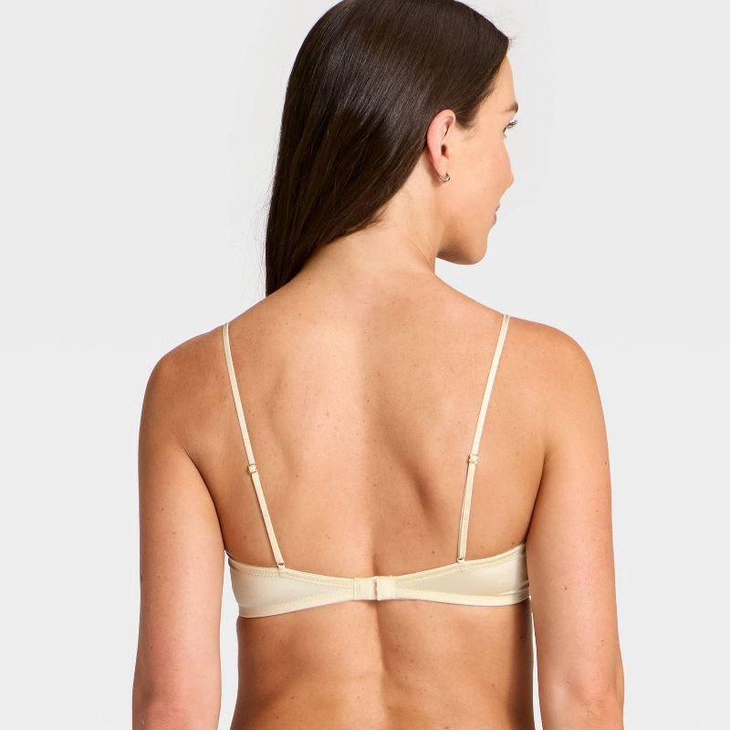 slide 3 of 3, Women's Satin Unlined Scoop Bralette - Auden™ White M, 1 ct