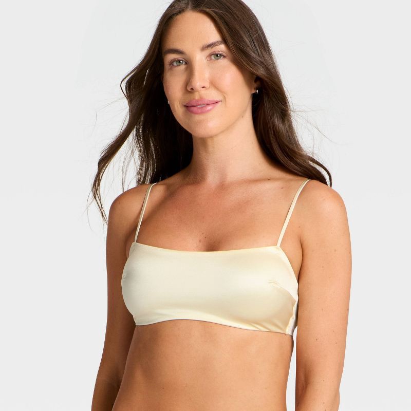 slide 1 of 3, Women's Satin Unlined Scoop Bralette - Auden™ White XL, 1 ct
