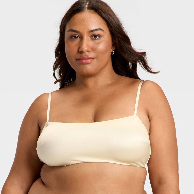 slide 1 of 3, Women's Satin Unlined Scoop Bralette - Auden™ White XXL, 1 ct