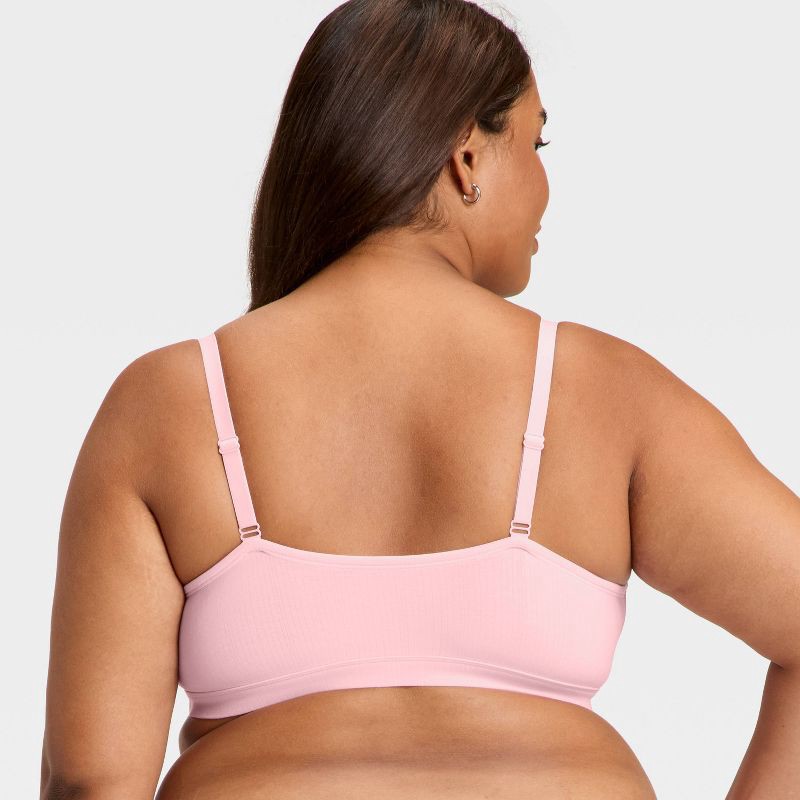 slide 3 of 3, Women's Modal Blend Unlined Triangle Bralette with Lace - Auden™ Light Pink XXL, 1 ct