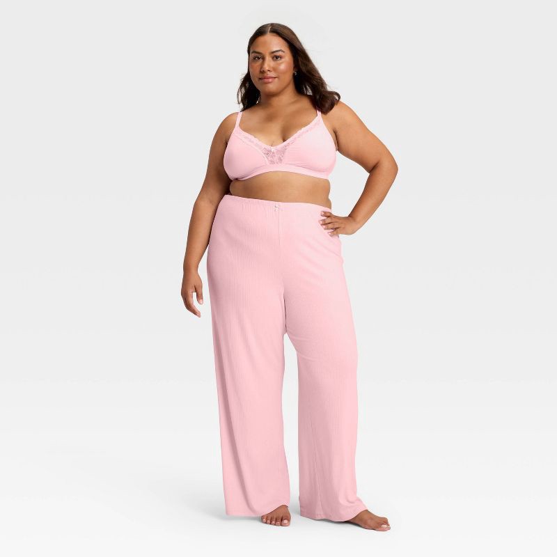 slide 2 of 3, Women's Modal Blend Unlined Triangle Bralette with Lace - Auden™ Light Pink XXL, 1 ct