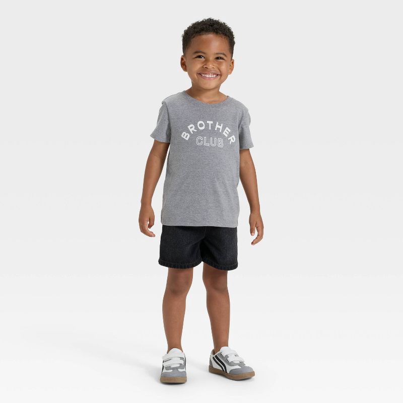 slide 2 of 4, Toddler Boys' Short Sleeve Brother Club Graphic T-Shirt - Cat & Jack™ Gray 12M, 1 ct