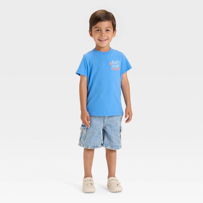 slide 2 of 4, Toddler Boys' Short Sleeve Ready to Grow Graphic T-Shirt - Cat & Jack™ Light Blue 5T, 1 ct