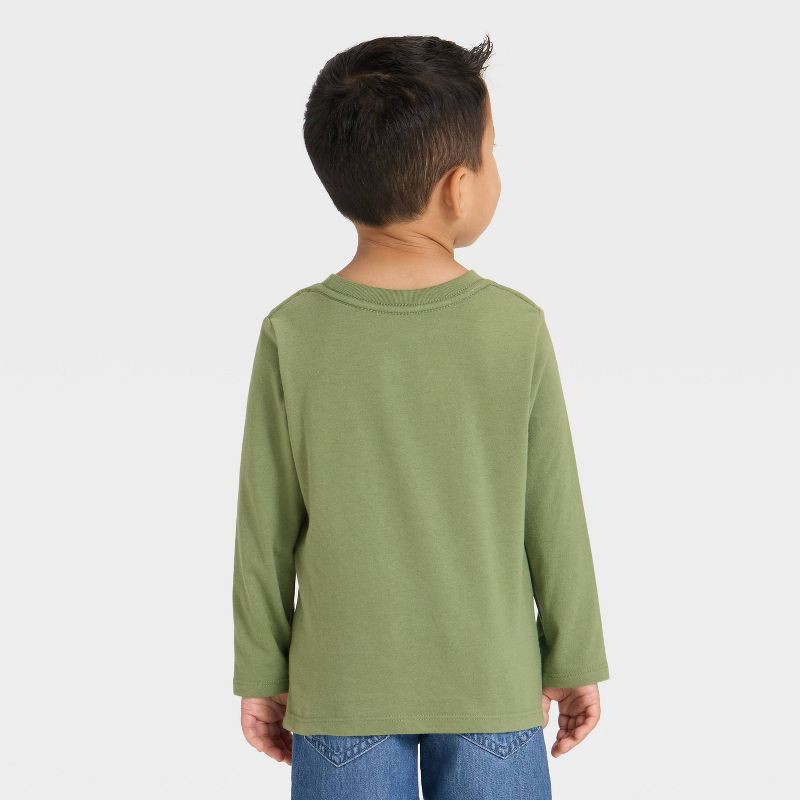 slide 2 of 4, Toddler Boys' Long Sleeve Dinosaur Graphic T-Shirt - Cat & Jack™ Green 4T, 1 ct