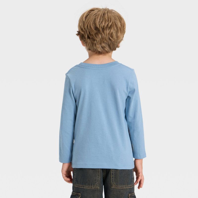slide 4 of 4, Toddler Boys' Long Sleeve Trucks Graphic T-Shirt - Cat & Jack™ Dusty Blue 3T, 1 ct
