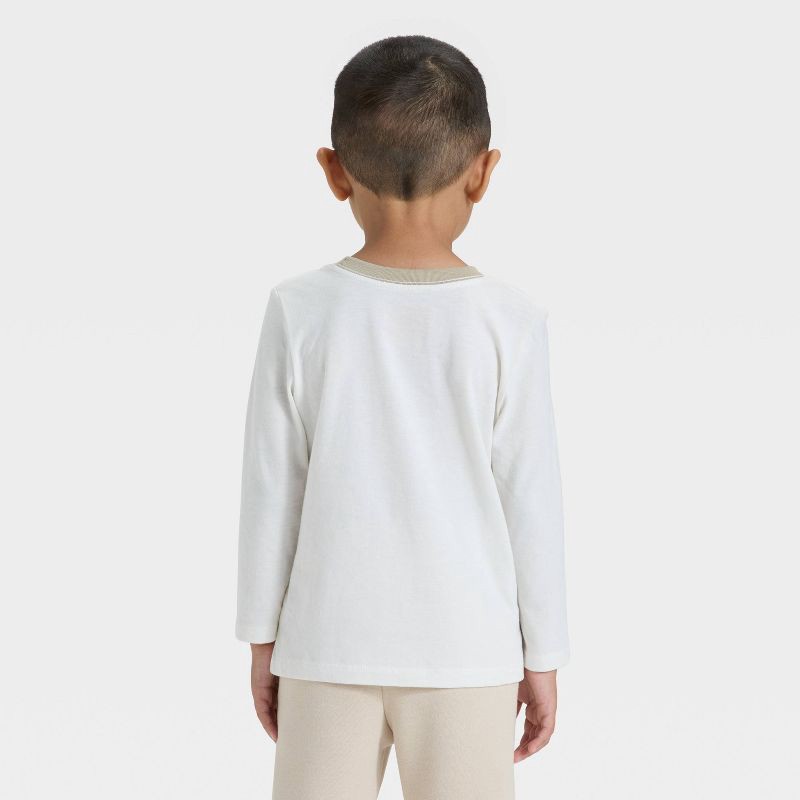 slide 3 of 4, Toddler Boys' Long Sleeve Animals Graphic T-Shirt - Cat & Jack™ Off-White 5T, 1 ct