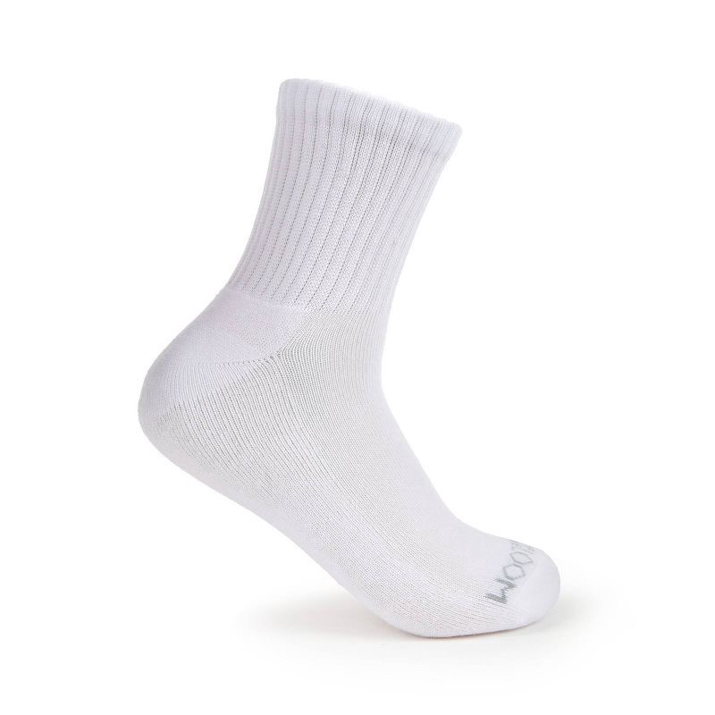 slide 3 of 6, Fruit of the Loom Women's 6pk Mid Crew Socks - White, 6 ct