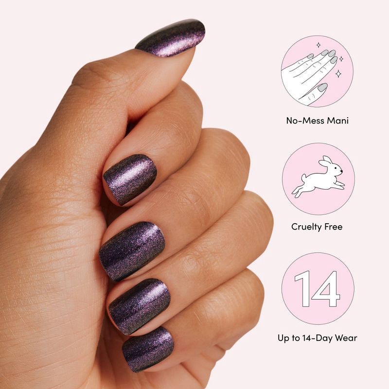 slide 5 of 6, Dashing Diva Gloss Gel Nail Art Strips - Fig Pop - 32ct, 32 ct
