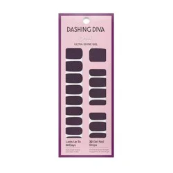 Dashing Diva Gloss Gel Nail Art Strips - Fig Pop - 32ct