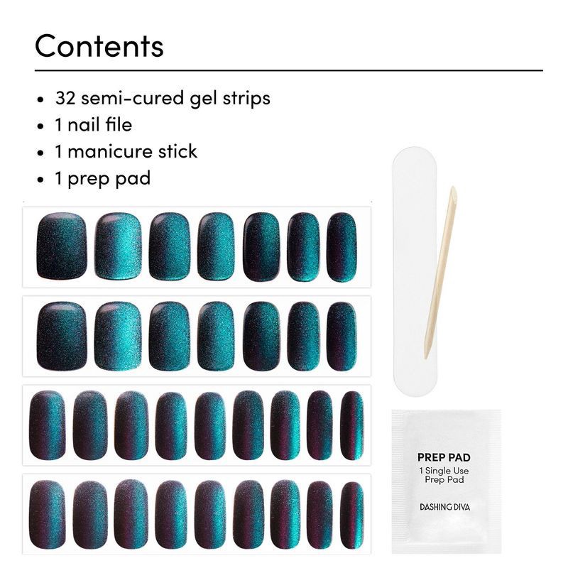 slide 3 of 6, Dashing Diva Glaze Semi-Cured Gel Nail Art Strips - Stone Cold - 32ct, 32 ct