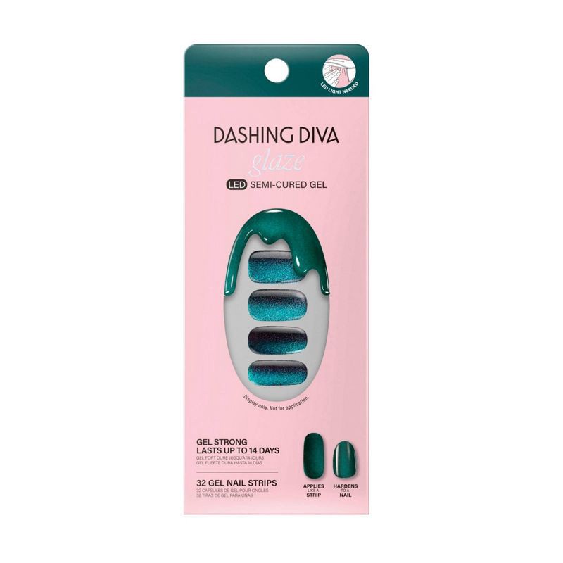 slide 1 of 6, Dashing Diva Glaze Semi-Cured Gel Nail Art Strips - Stone Cold - 32ct, 32 ct