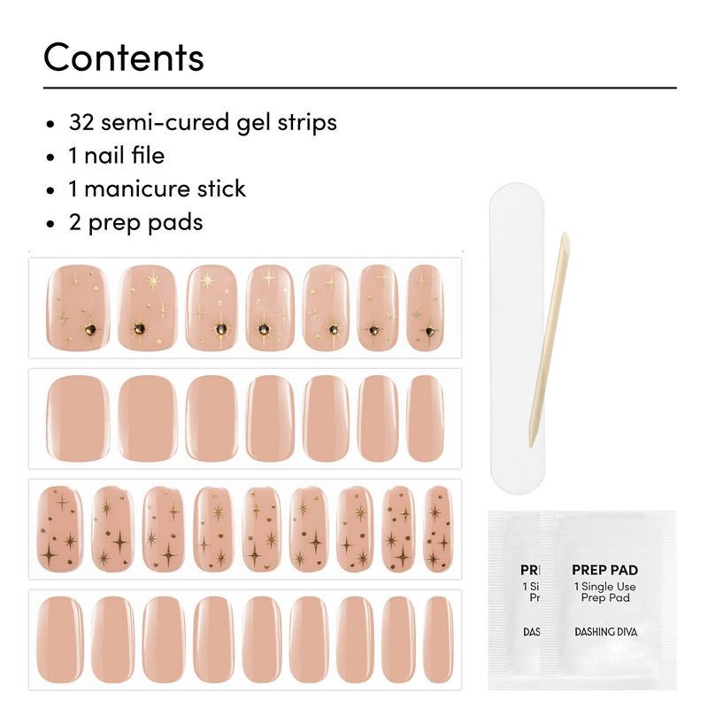 slide 3 of 6, Dashing Diva Glaze Semi-Cured Gel Nail Art Strips - Magnificence - 32ct, 32 ct