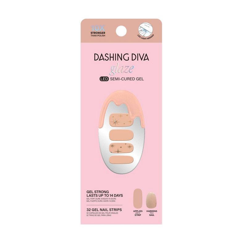 slide 1 of 6, Dashing Diva Glaze Semi-Cured Gel Nail Art Strips - Magnificence - 32ct, 32 ct
