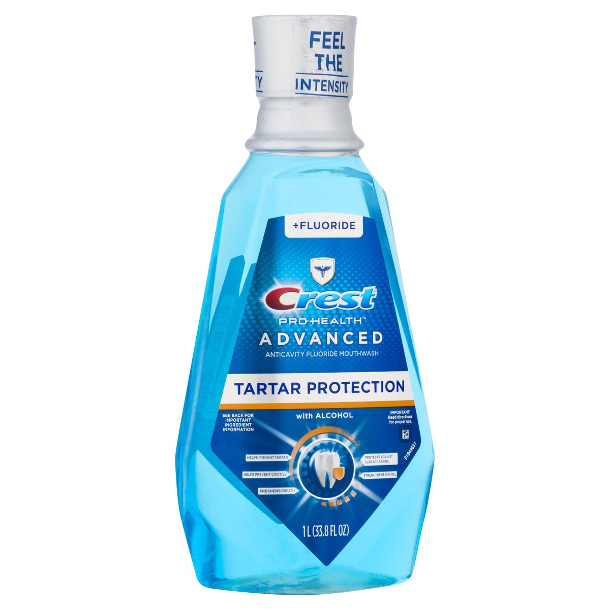 slide 2 of 9, Crest Alcohol Advanced Anticavity Fluoride Mouthwash 33.8 oz, 33.8 oz