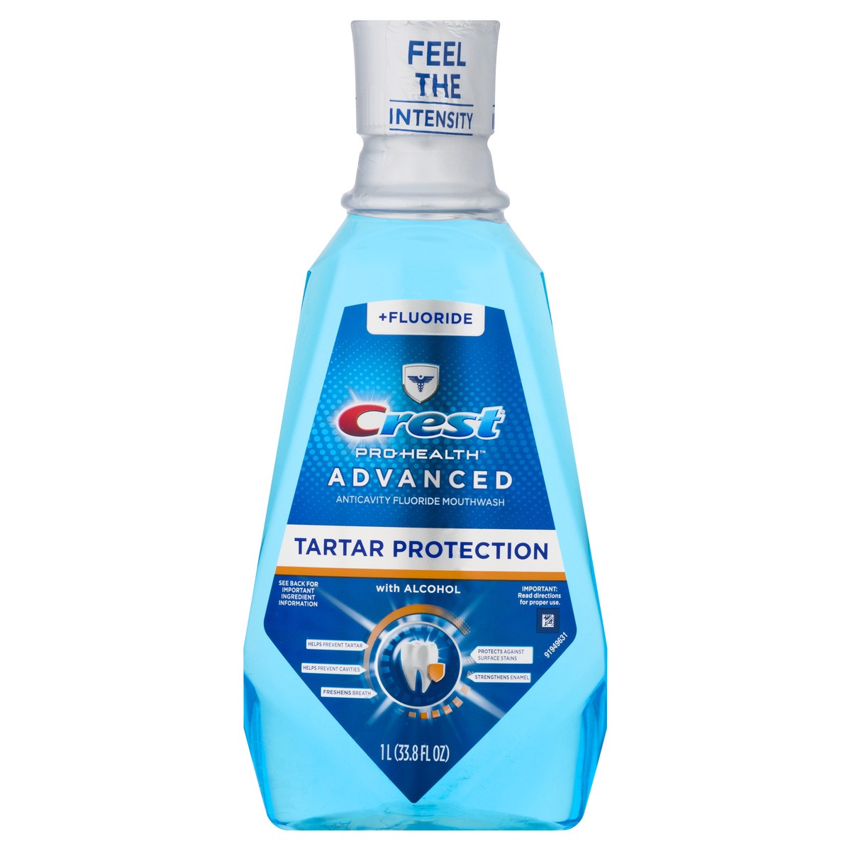 slide 1 of 9, Crest Alcohol Advanced Anticavity Fluoride Mouthwash 33.8 oz, 33.8 oz