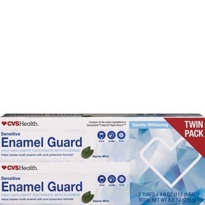slide 1 of 1, CVS Health Sensitive Enamel Guard Daily Anti-Cavity Toothpaste With Fluoride, 2 ct