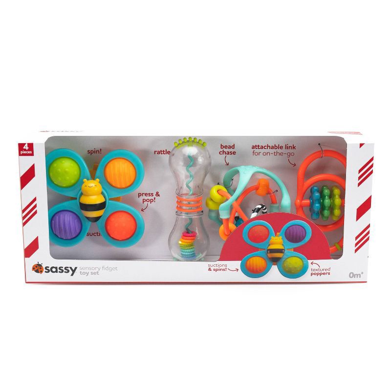 slide 2 of 2, Sassy Toys Sensory Fidget Set - 4pc, 4 ct