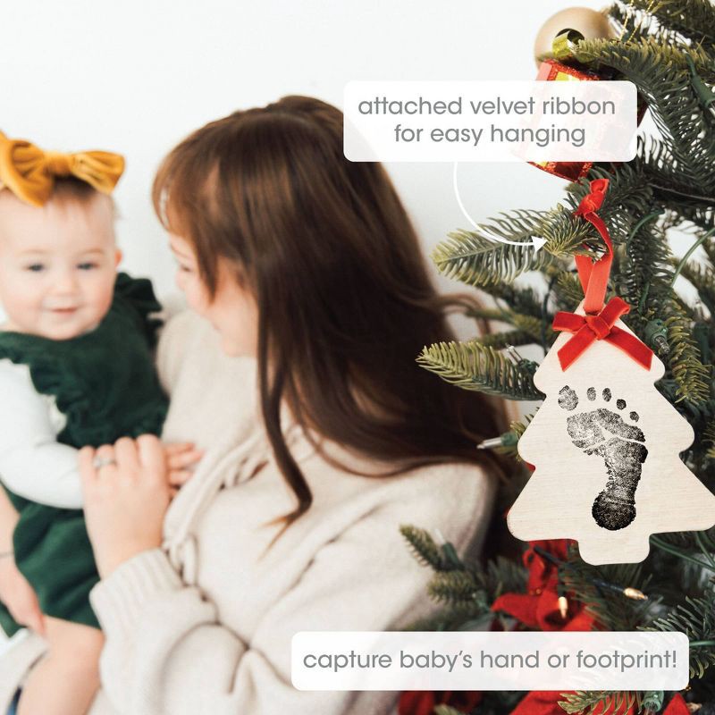 slide 13 of 13, Pearhead 6.5"x7" Holiday Baby Footprint and Handprint Ornament Kit with Clean-Touch Ink Pad Red, 1 ct