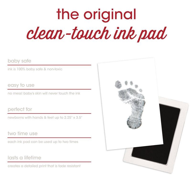 slide 4 of 13, Pearhead 6.5"x7" Holiday Baby Footprint and Handprint Ornament Kit with Clean-Touch Ink Pad Red, 1 ct