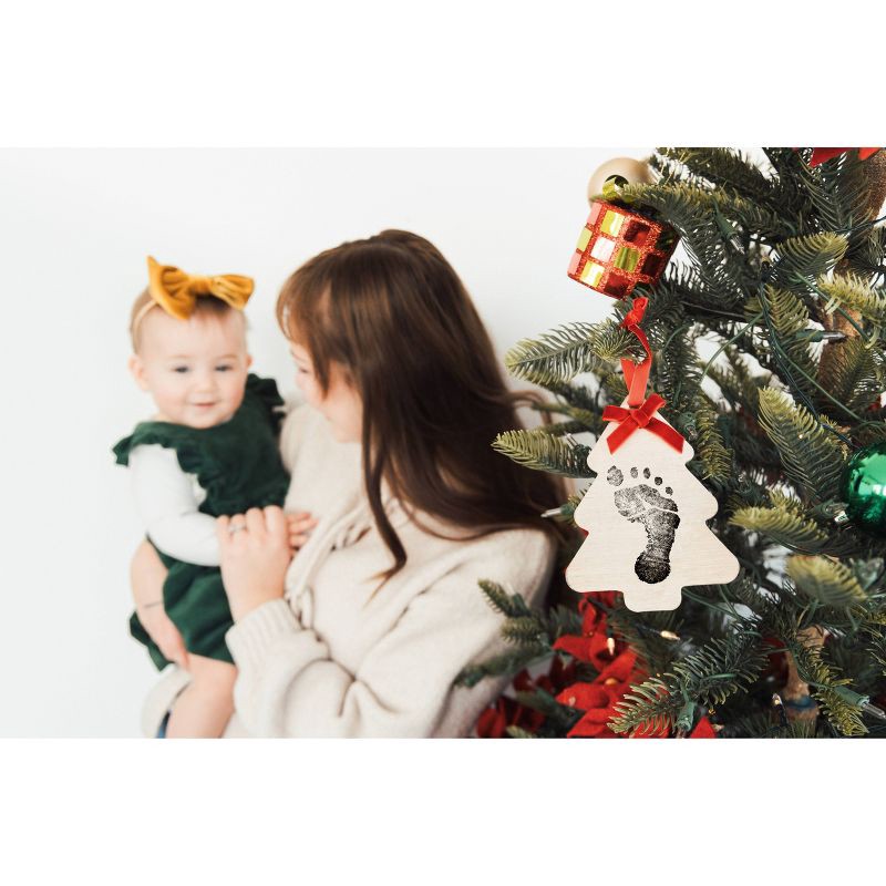 slide 7 of 13, Pearhead 6.5"x7" Holiday Baby Footprint and Handprint Ornament Kit with Clean-Touch Ink Pad Red, 1 ct