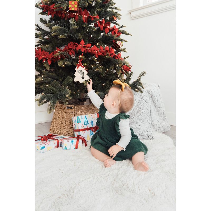 slide 8 of 13, Pearhead 6.5"x7" Holiday Baby Footprint and Handprint Ornament Kit with Clean-Touch Ink Pad Red, 1 ct