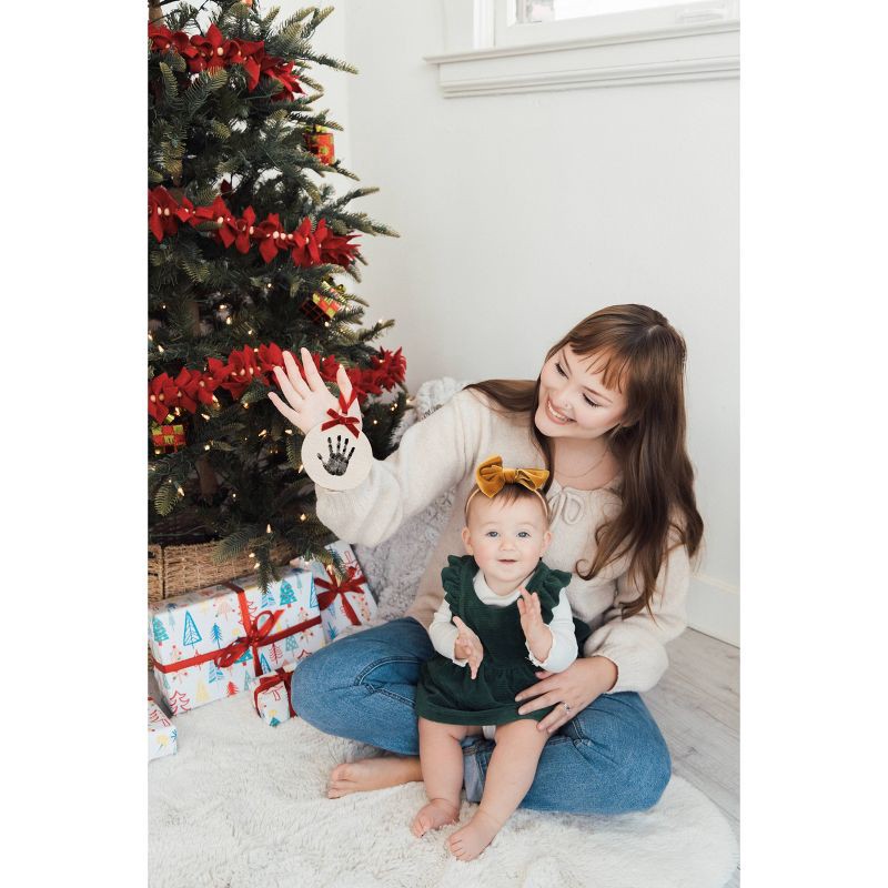 slide 9 of 13, Pearhead 6.5"x7" Holiday Baby Footprint and Handprint Ornament Kit with Clean-Touch Ink Pad Red, 1 ct