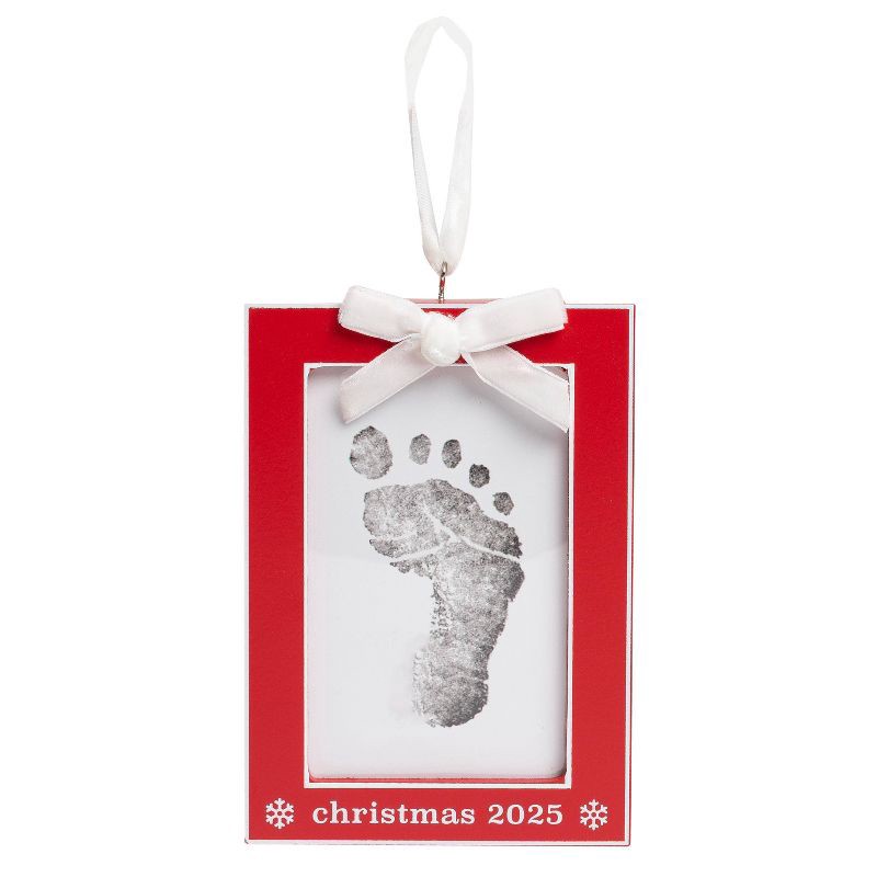 slide 2 of 6, Pearhead Christmas 2025 Baby Footprint Tree Ornament Kit with Clean-Touch Ink Pad Red, 1 ct
