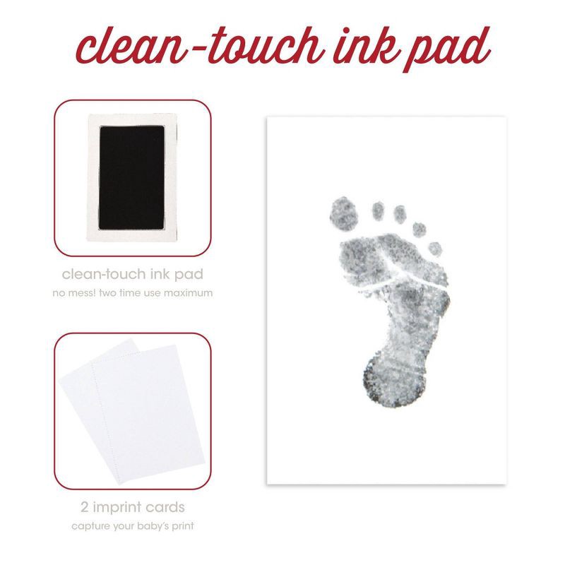 slide 3 of 6, Pearhead Christmas 2025 Baby Footprint Tree Ornament Kit with Clean-Touch Ink Pad Red, 1 ct