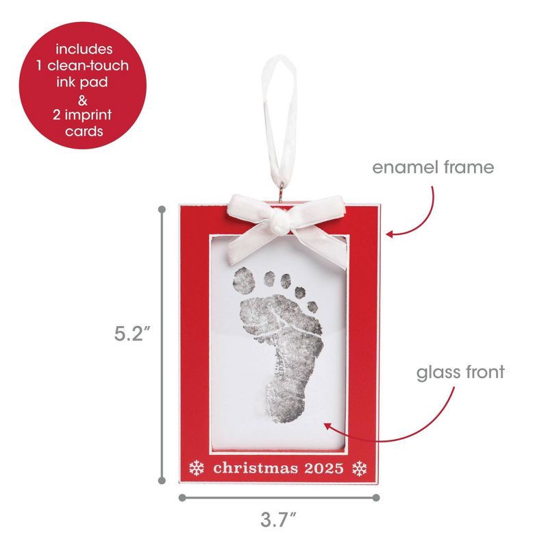 slide 5 of 6, Pearhead Christmas 2025 Baby Footprint Tree Ornament Kit with Clean-Touch Ink Pad Red, 1 ct