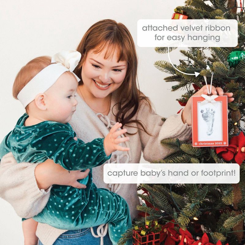slide 6 of 6, Pearhead Christmas 2025 Baby Footprint Tree Ornament Kit with Clean-Touch Ink Pad Red, 1 ct