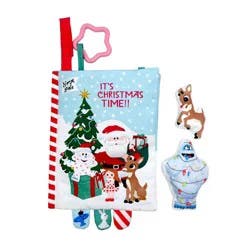 Rudolph the Red-Nosed Reindeer Holiday Deluxe Soft Book with Removable Plush Baby Learning Toys - 3pc